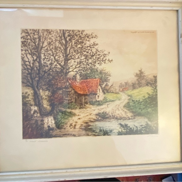 Etching By Pierre “The Old Road”. Genuine French Paris SZL HANDCRAFTED 1937